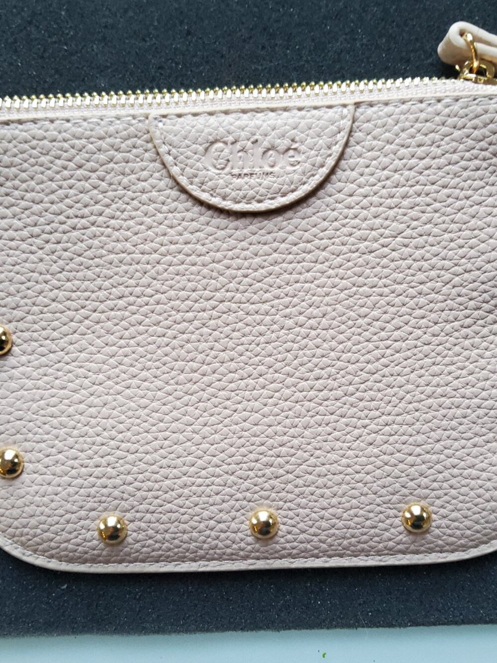 Chloe pebbled leather make up pouch